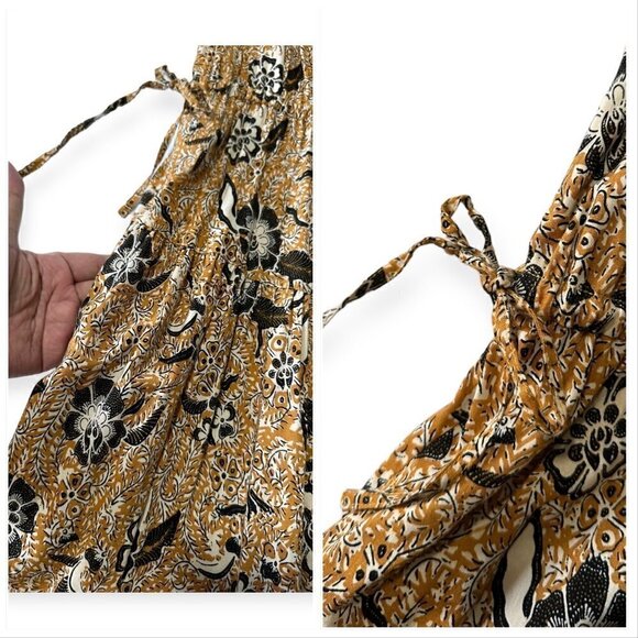 New with tag, ULLA JOHNSON Zuma Printed Tie-front Midi Dress In Amber Size 2 - Picture 11 of 16